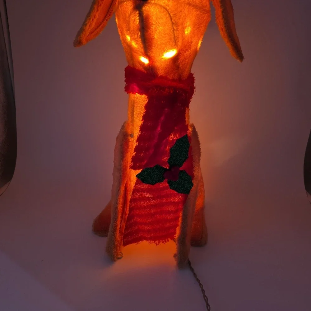 Christmas Holiday Time Dog Light Up Plush Dog Indoor Outdoor Decor 20
